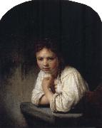 Girl Leaning on a Window Sill REMBRANDT Harmenszoon van Rijn